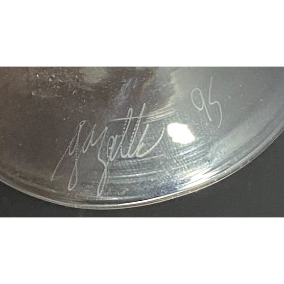 Gazelle Hand Blown Art Glass Salt and Pepper Shakers Floral Leaf Signed 1995 - Picture 5 of 7